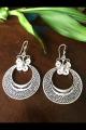 Moon Butterfly Silver Filigree Earrings